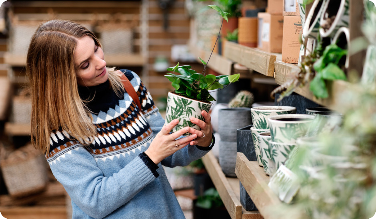 Women holding a plant